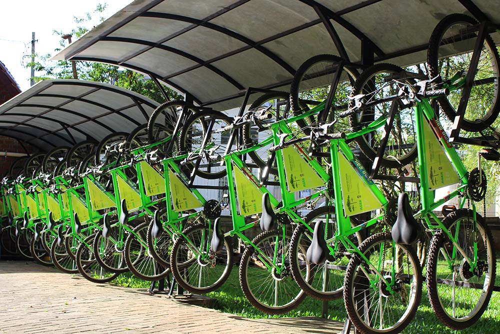 Bicicletário do Parque Longines Malinowski - Crédito: Prefeitura de Erechim/Ascom